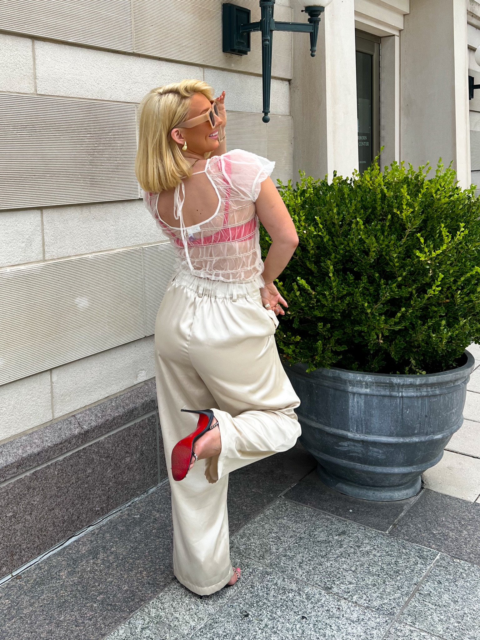 Satin trouser red bottoms 

#LTKSaleAlert #LTKxPrimeDay #LTKShoeCrush