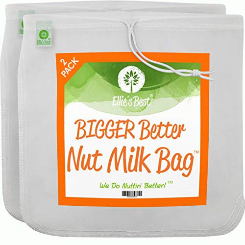 Pro Quality Nut Milk Bag 2 Pack - 12"X12" XL Bags - Commercial Grade Reusable All Purpose Food Strainer - Food Grade BPA-Free - Ultra Strong Nylon Mesh - Almond Milk, Juices, Cold Brew Recipes Videos | Amazon (US)