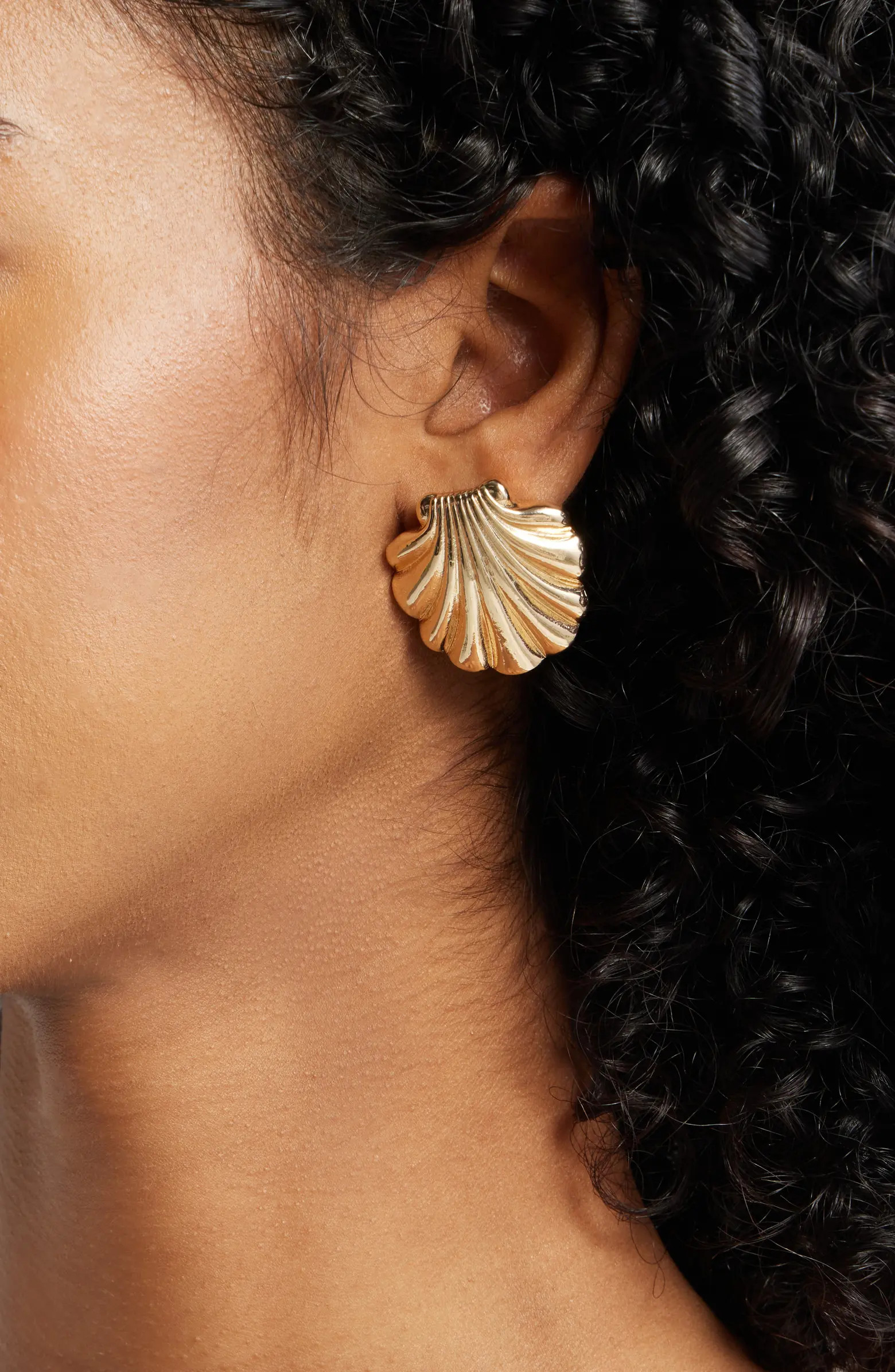 Open Edit Scallop Shell Stud Earrings | Nordstrom | Nordstrom