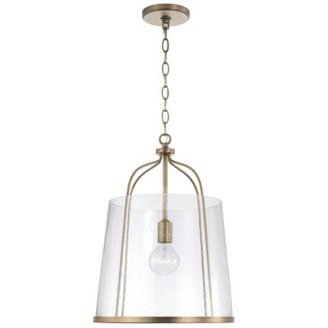 Capital Madison 14" Wide Aged Brass Metal Pendant Light | Lamps Plus