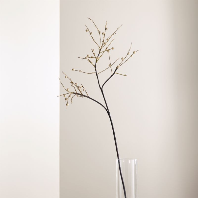 Faux Ilex White Berry Stem Branch 39" + Reviews | Crate & Barrel | Crate & Barrel