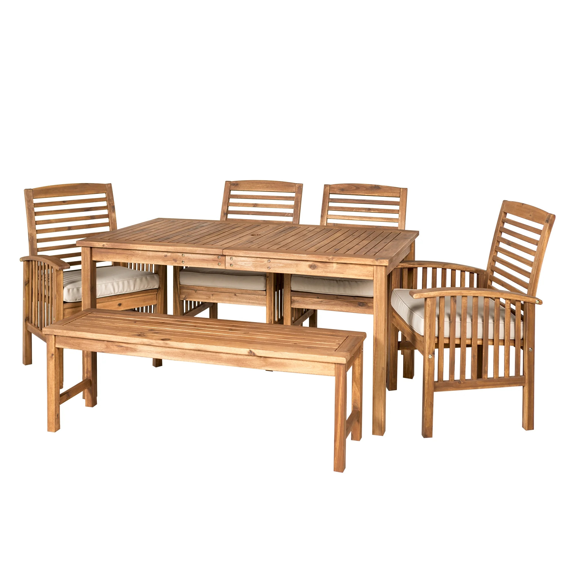 Manor Park 6-Piece Outdoor Patio Dining Set, Brown - Walmart.com | Walmart (US)