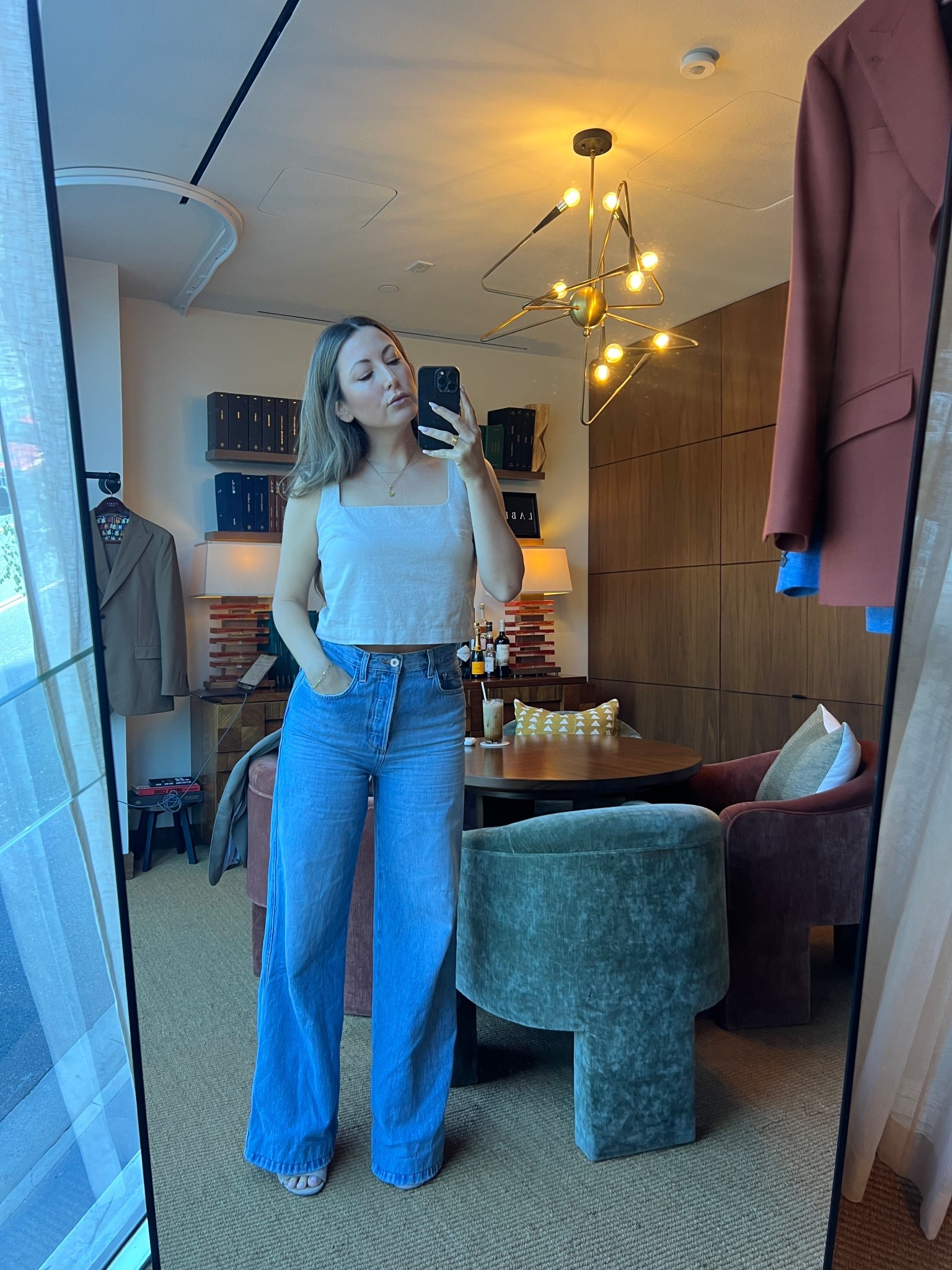 Old Navy Tan Cropped Linen Blend Tank Top ON SALE Under $10 + Favorite Daughter High Waisted Jeans Flare Denim 

#LTKFindsUnder50 #LTKSaleAlert #LTKFindsUnder100