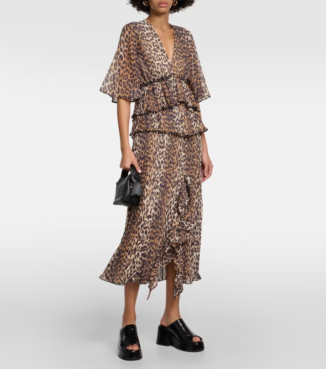 Leopard-print tiered georgette blouse | Mytheresa (US/CA)