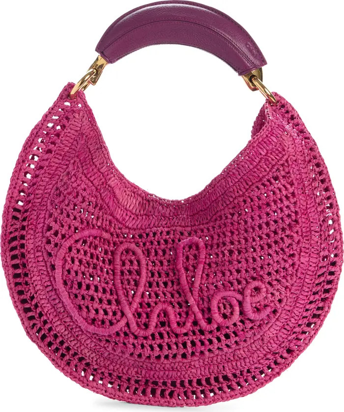 Summer Banana Crochet Raffia Hobo Bag | Nordstrom
