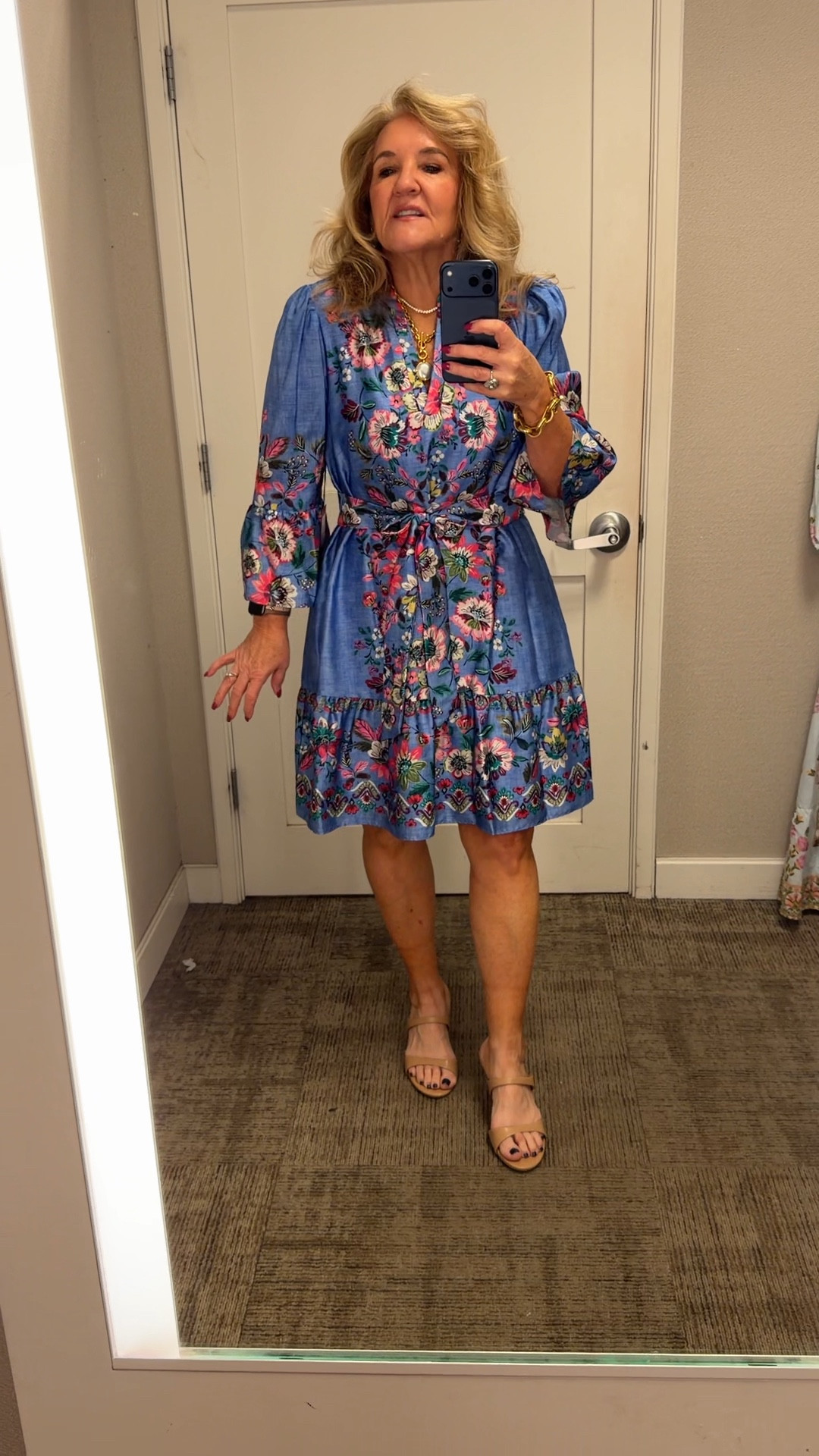 Pretty dress at Dillards. I’m in a size 10 here and I think it’s too big. So order your regular size and you’ll be OK. This is a really pretty wedding guest as showers rehearsal dinners graduations it’s really comfortable. This is a really pretty one.

Easter dress spring dress

#LTKPetite #LTKSeasonal #LTKOver40