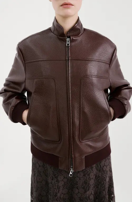MANGO Faux Leather Jacket in Maroon at Nordstrom, Size X-Small | Nordstrom