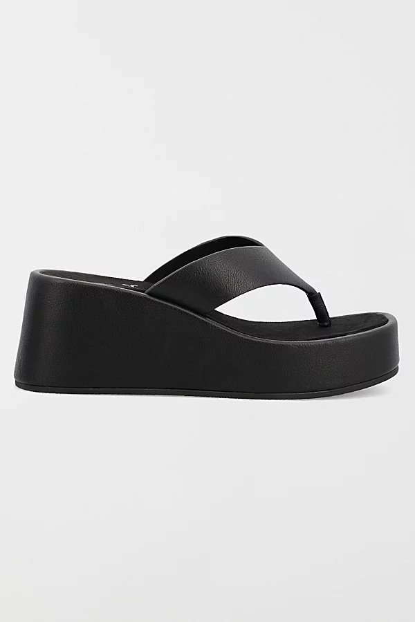 MIA Shoes MIA Niccola Platform Wedge Thong Sandal in Black, Women's at Urban Outfitters | Urban Outfitters (US and RoW)