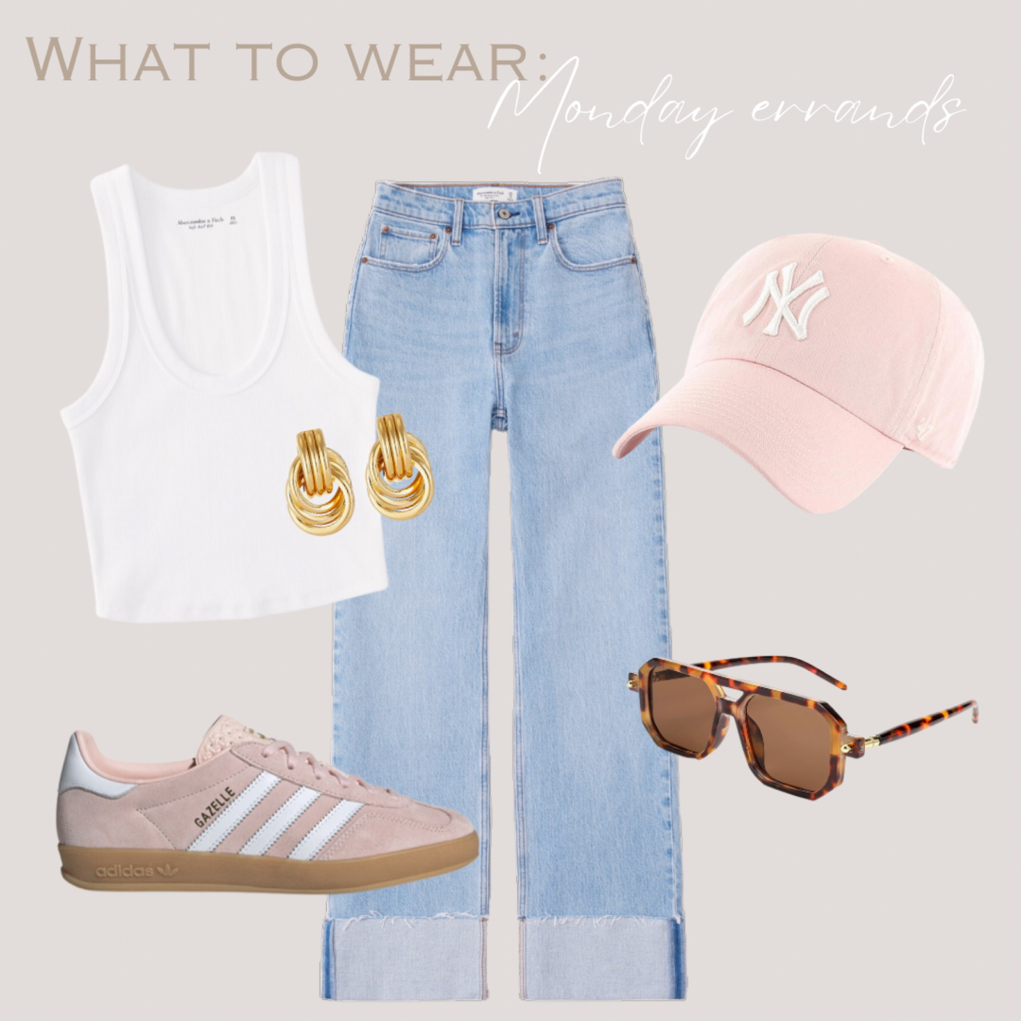 What to wear: Monday errands! 


Jeans, white tank, baseball cap, adidas gazelle sneakers


#Abercrombie #amazon  

#LTKStyleTip