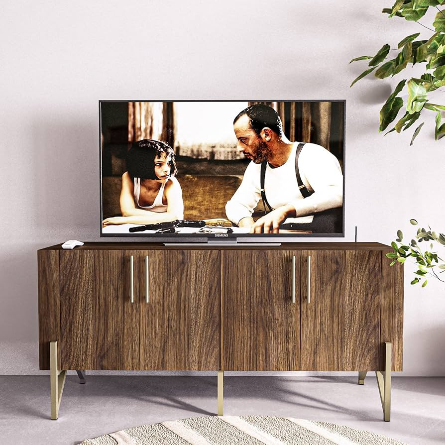 roomfitters 65” Wood TV Stand, 2 Door Media Console, Modern Credenza for Living Room, Mid Centu... | Amazon (US)