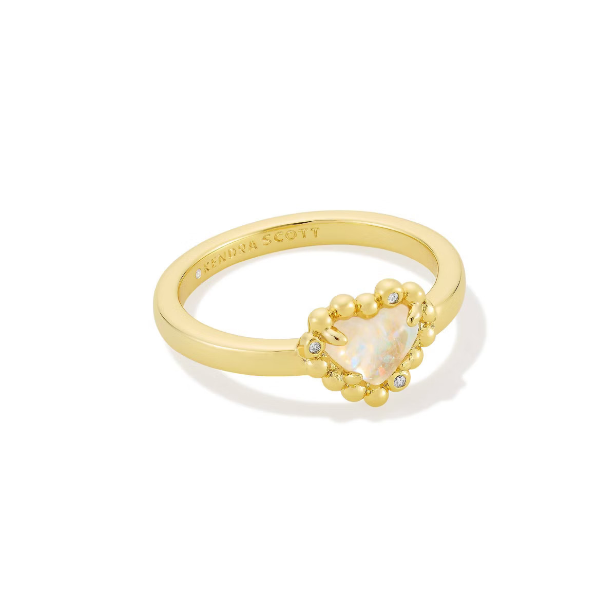 Kendra Scott Anna Framed Band Ring - White/Gold Size 8 | Target