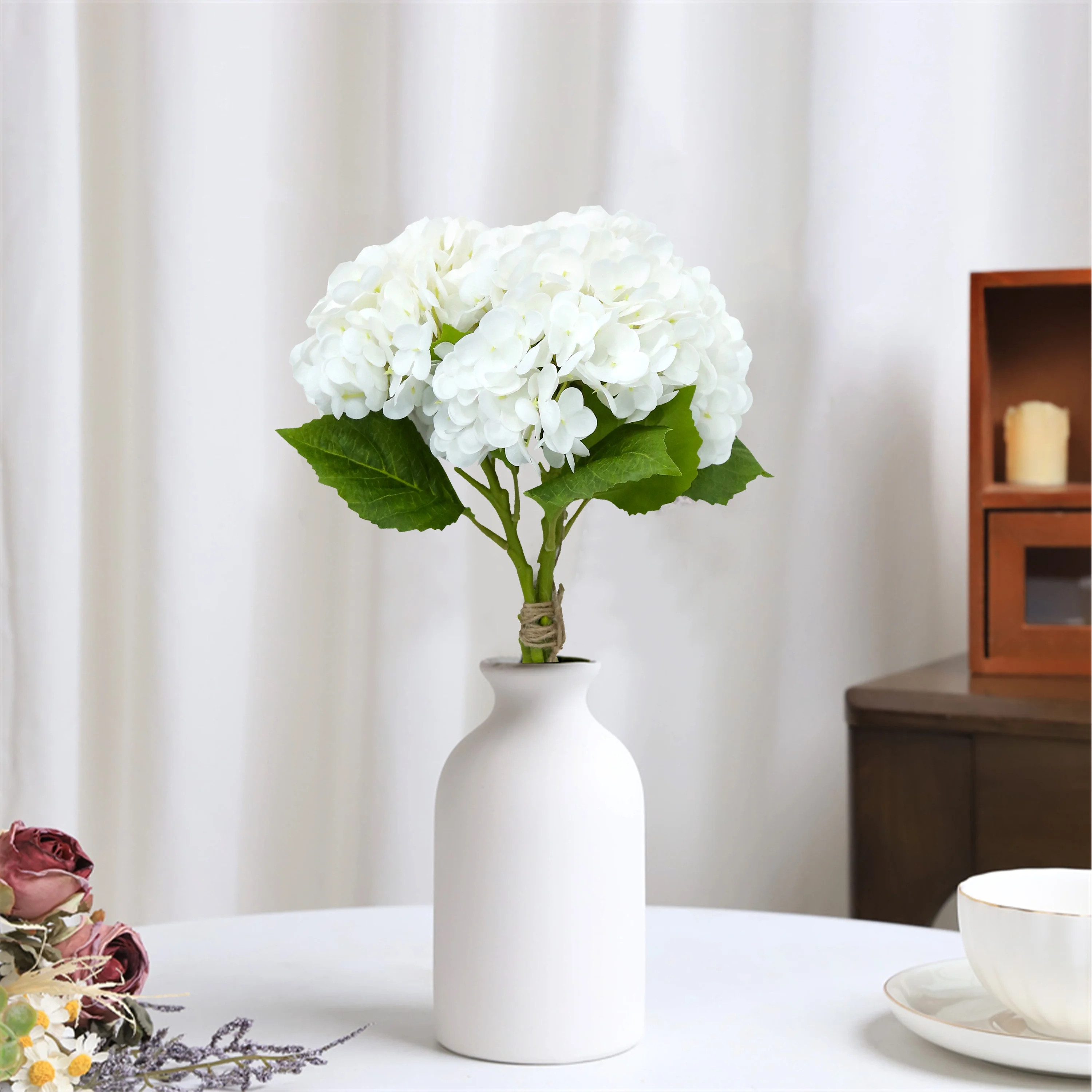 Faux Hydrangea Bundle, White, 19", by My Texas House | Walmart (US)