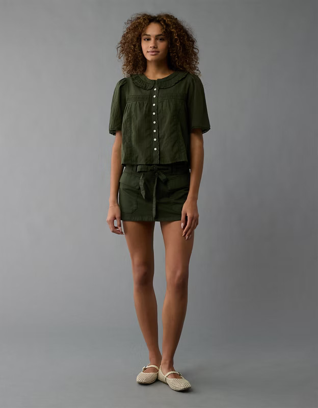 AE Collared Pintuck Blouse | American Eagle Outfitters (US & CA)