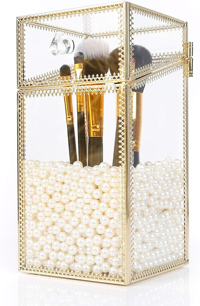 PuTwo Makeup Organizer Brush Holder Vintage Laced Style Make up Brush Holder with Free White Pear... | Amazon (US)