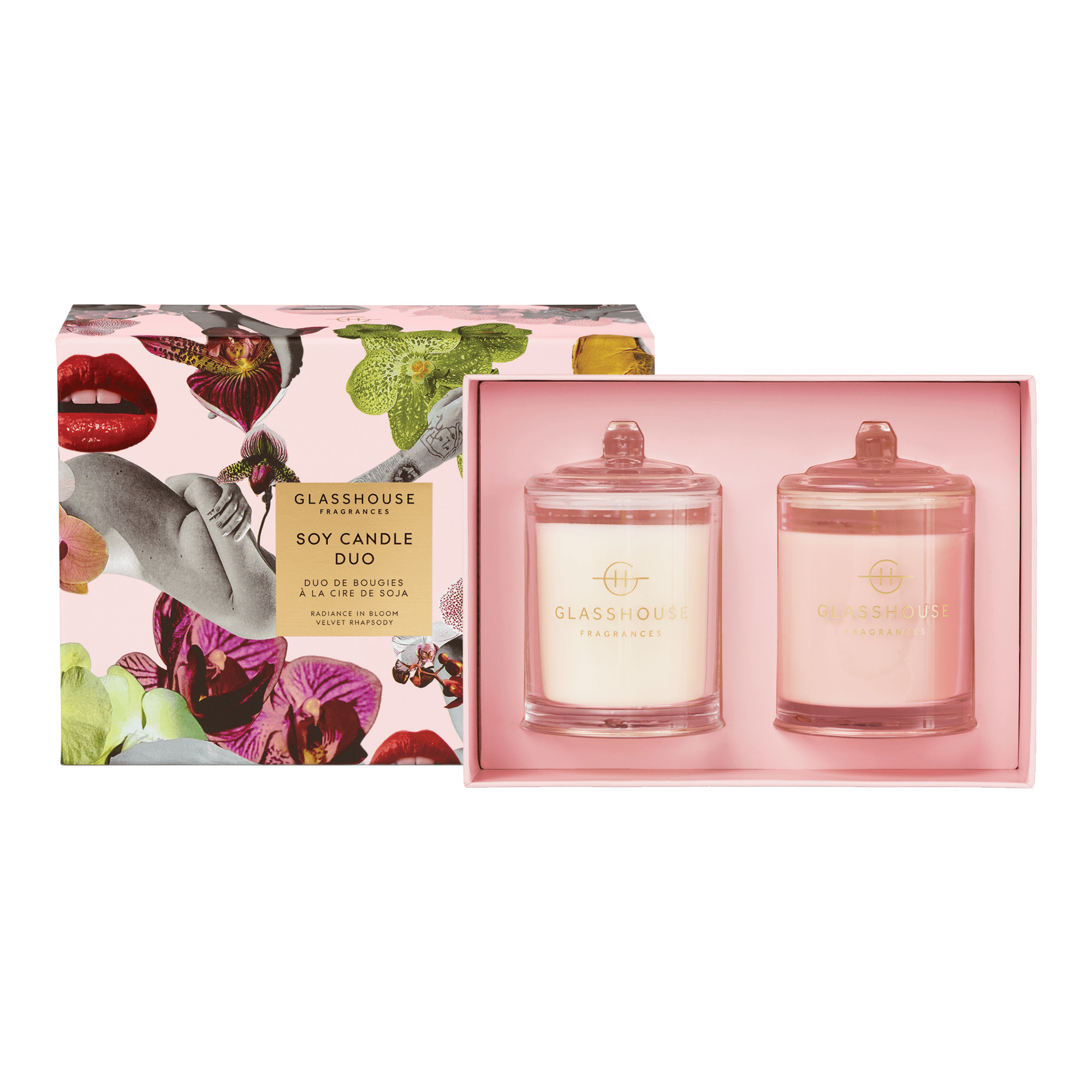 Glasshouse Fragrances 2x200g Candle Duo - Radiance In Bloom, Velvet Rhapsody | Adore Beauty (ANZ)