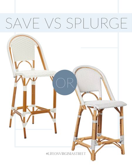 Save vs. Splurge: Bar Stool Edit

These bar stools are both beautiful! Will you be saving or splurging??

Wicker bar stools, white bar stools, rattan bar stools, Serena and Lily, wayfair, coastal home

#LTKstyletip #LTKfamily #LTKhome