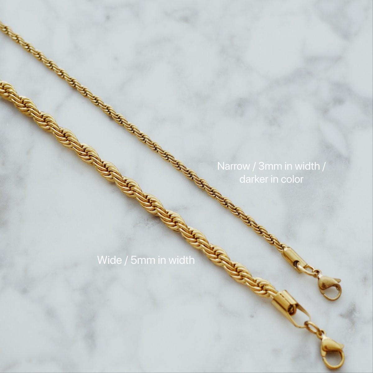 FRENCH TWISTED ROPE CHAIN NECKLACE (2 styles) | Shapes Studio