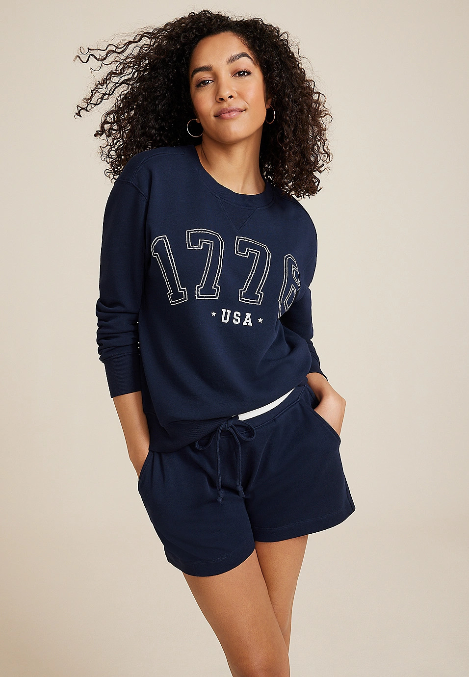 1776 USA Embroidered Sweatshirt | Maurices