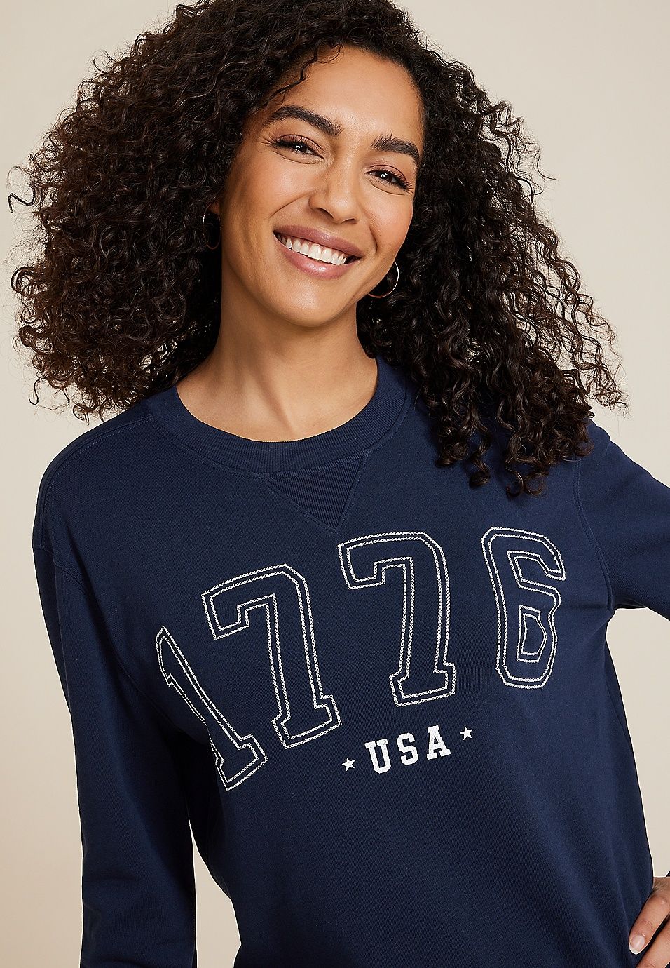 1776 USA Embroidered Sweatshirt | Maurices