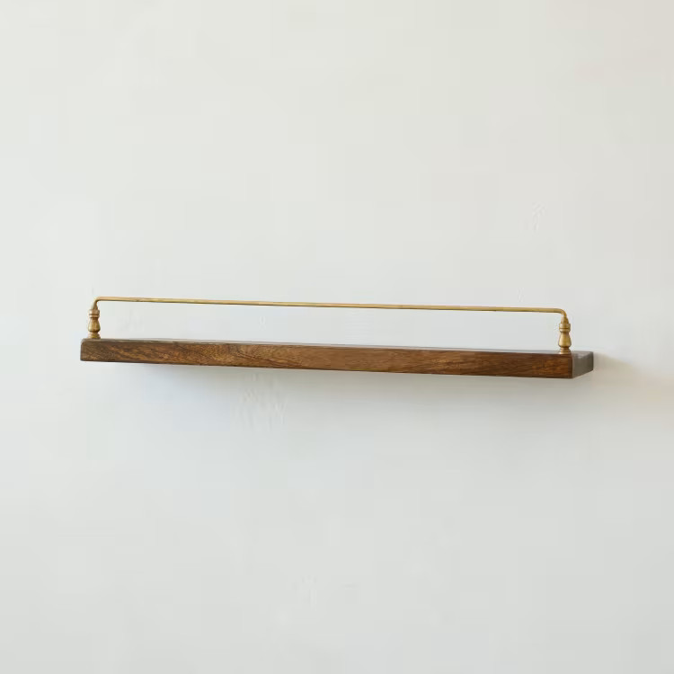 Elliott Wood and Brass Picture Ledge | Magnolia
