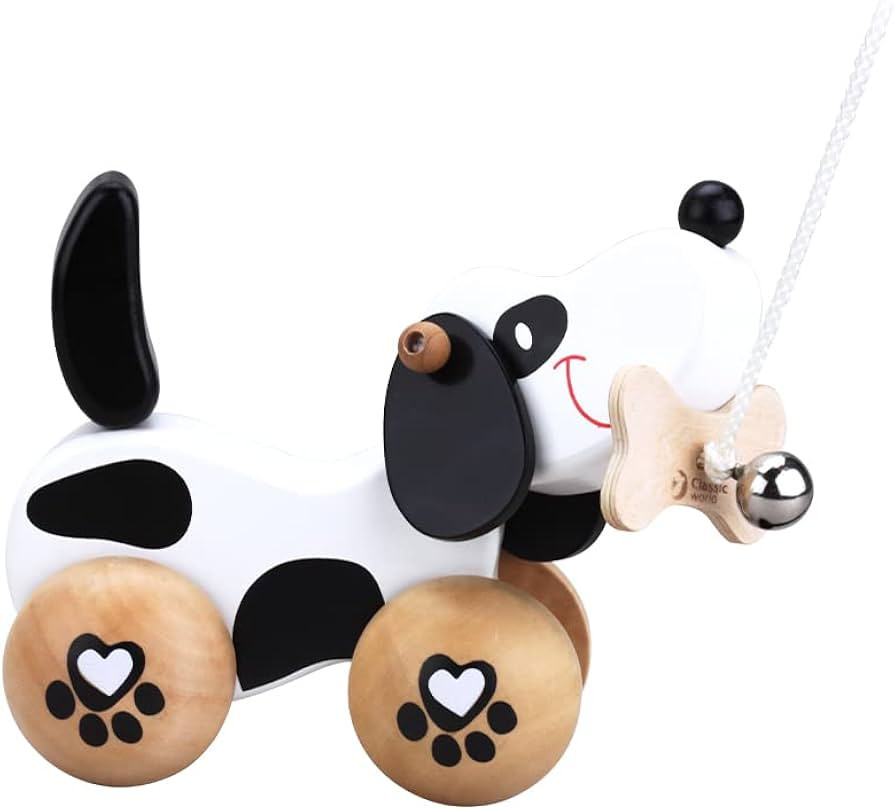 Classic World Pull Along Walking Toys, Wooden Pull Dog Toy for Baby Toddler | Amazon (US)