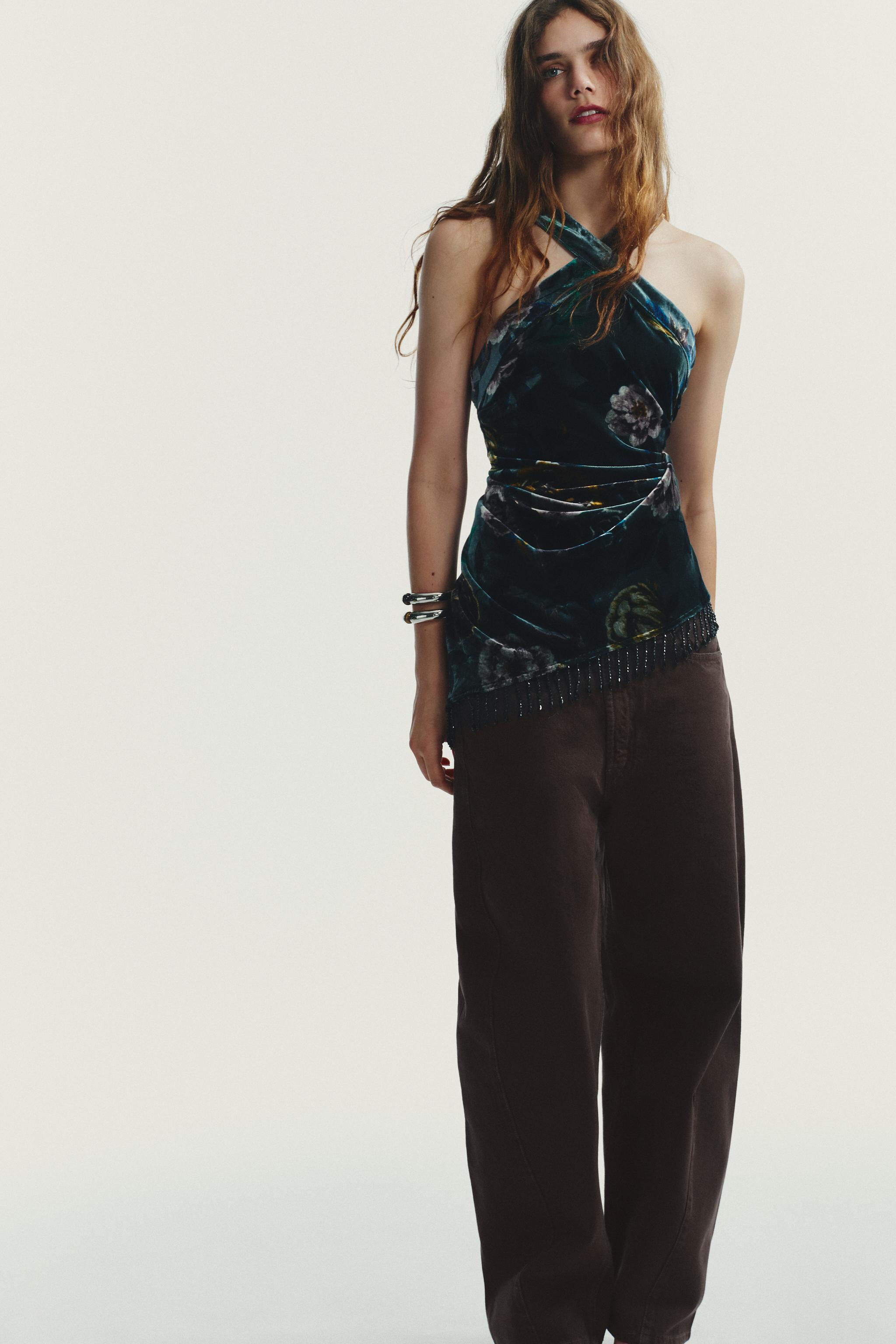 TRF BAGGY BARREL MID-WAIST JEANS | Zara US