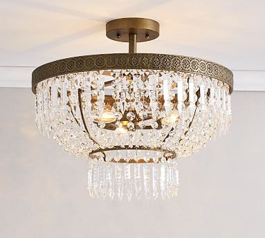 Scarlett Crystal Flush Mount | Pottery Barn (US)