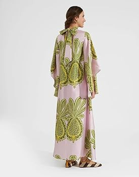 Womens Maxi Dress Summer Boho Dress Ethnic Print Flowy A Line Dress with 3/4 Sleeves for Beach Pa... | Amazon (US)