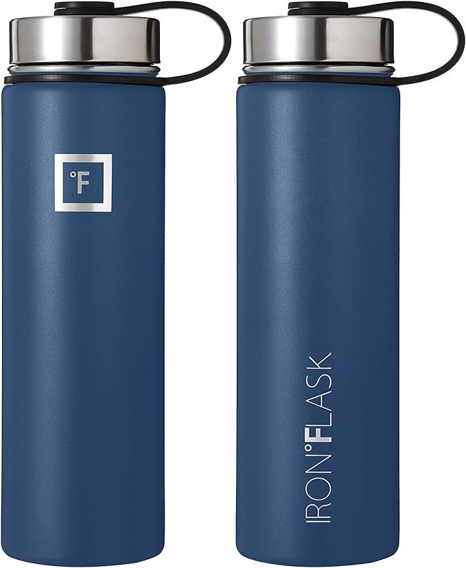 IRON °FLASK Sports Water Bottle - 22 Oz, 3 Lids (Spout Lid), Leak Proof, Vacuum Insulated Stainl... | Amazon (US)