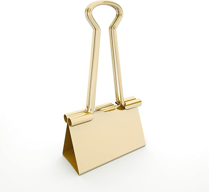 Binder Clips Medium Metal Clamp - 1-1/4 in (1.25 inch) (Gold, 24 - Count) | Amazon (US)