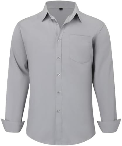 Men's Long Sleeve Dress Shirts, Regular Fit Stretch Wrinkle-Free Business Casual Button-Down Shir... | Amazon (US)