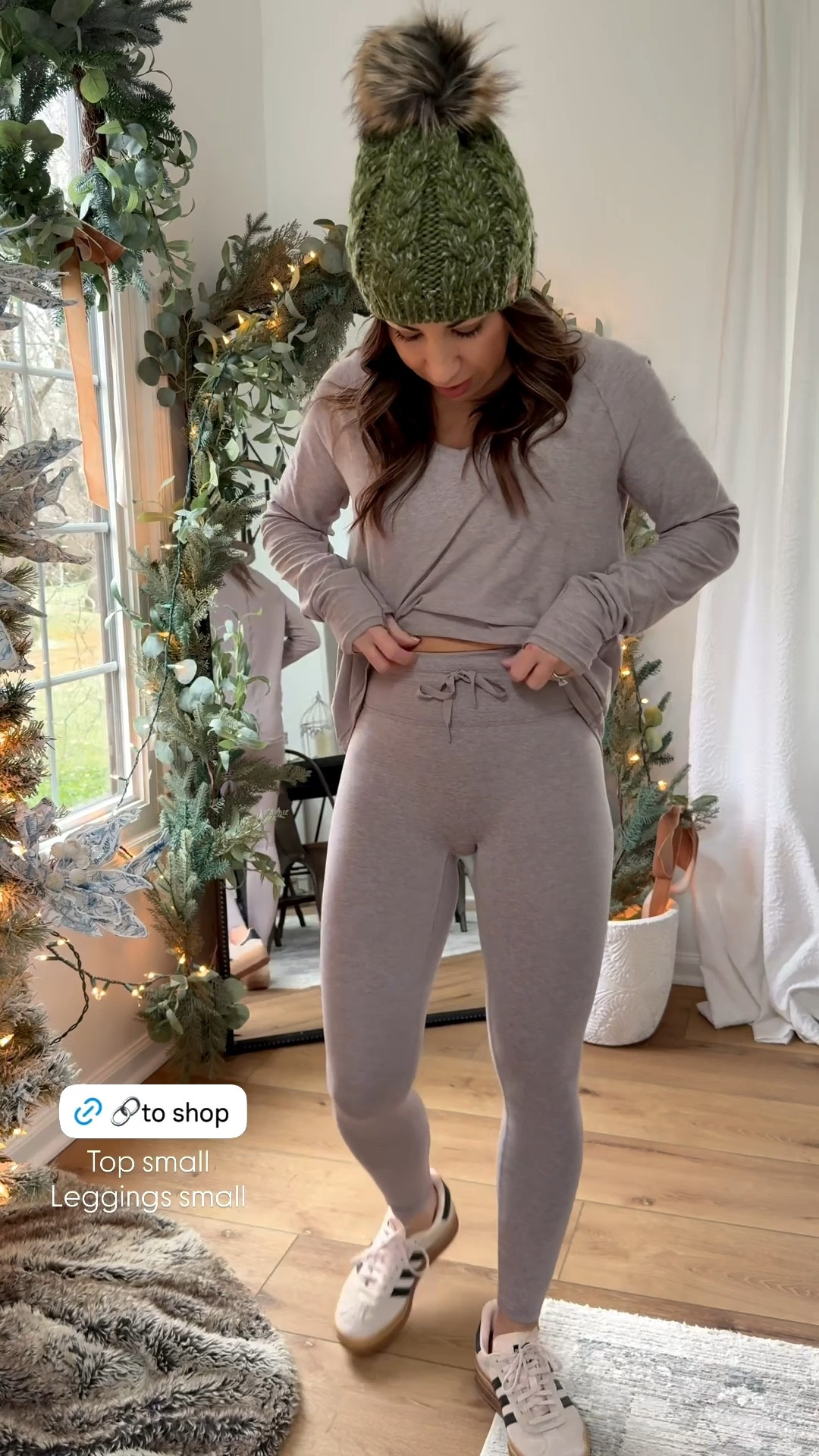 Small top, small drawstring leggings. Spanx sale 

#LTKOver40 #LTKFindsUnder50 #LTKSaleAlert