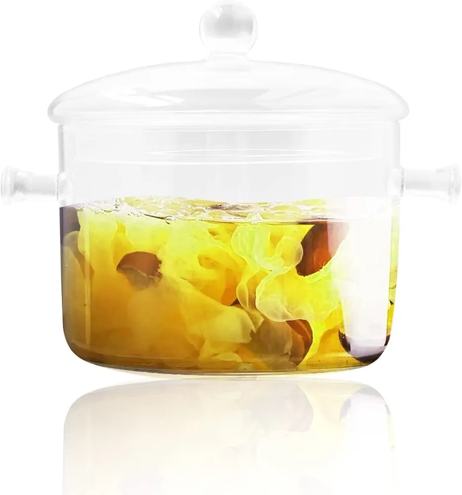 Glass Saucepan, Glass Soup Bowl with Lid Heat Resistant Cooking Pot, Glass Pot with Handle Clear ... | Amazon (CA)