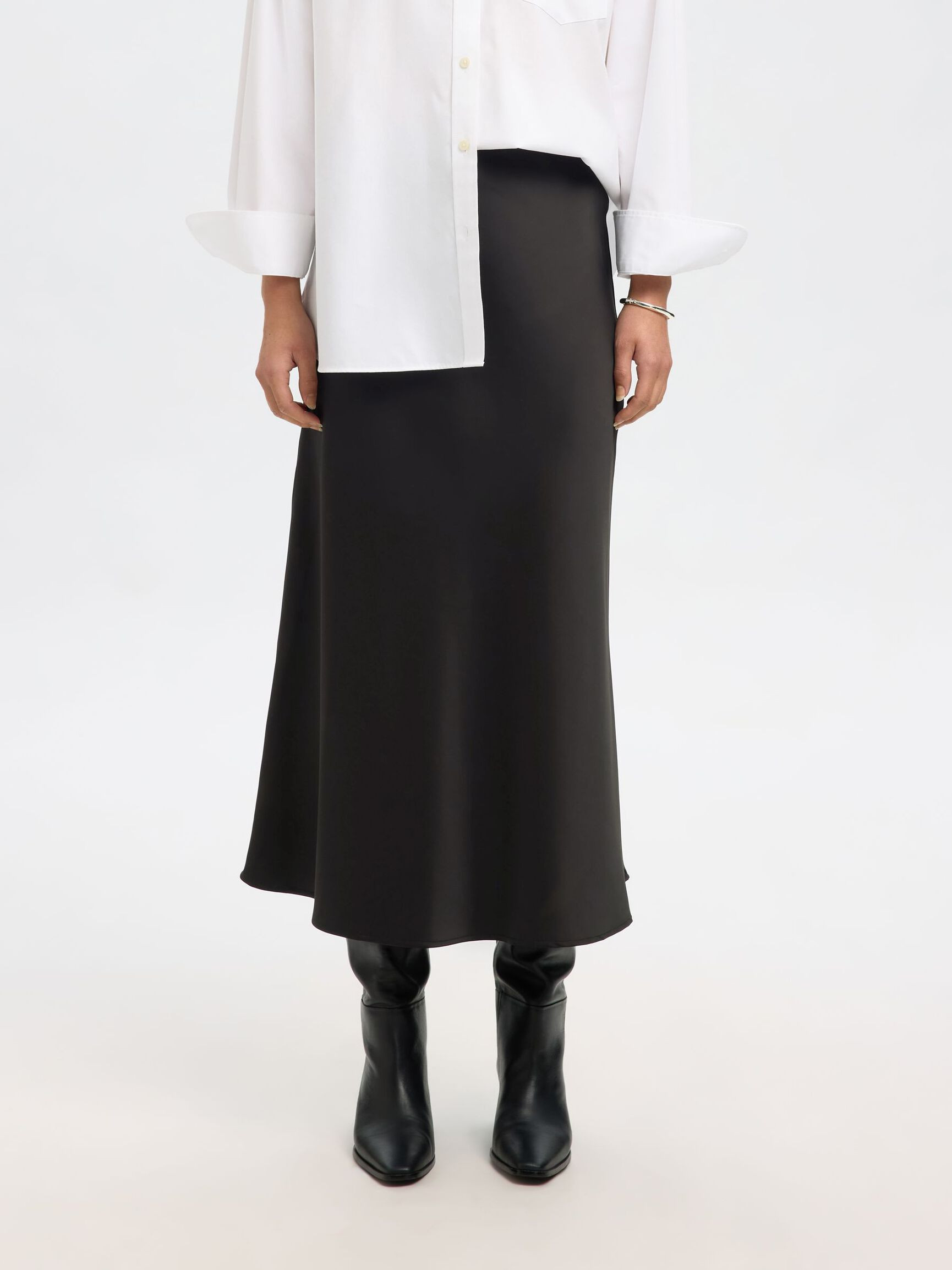 SATIN MIDI SKIRT | Selected