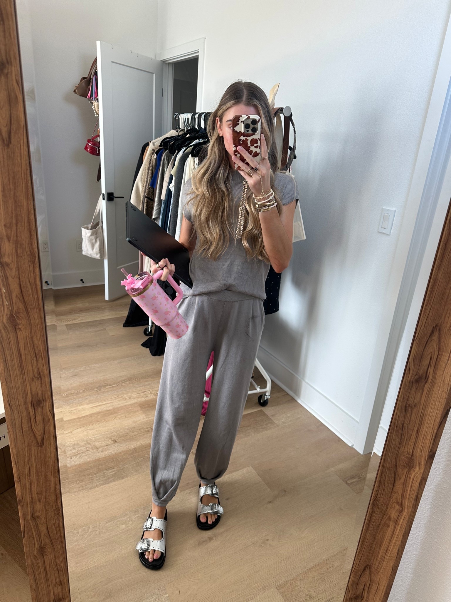 Amazon Size small Ekouaer Two Piece Outfits Lounge Sets for Women Sweater Sets Knit Short Sleeve Tops Jogger Pants Matching Tracksuit. Frankie 4 footwear deon sandal silver buckle sandals. Errands outfit  

#LTKSeasonal #LTKShoeCrush #LTKFindsUnder50