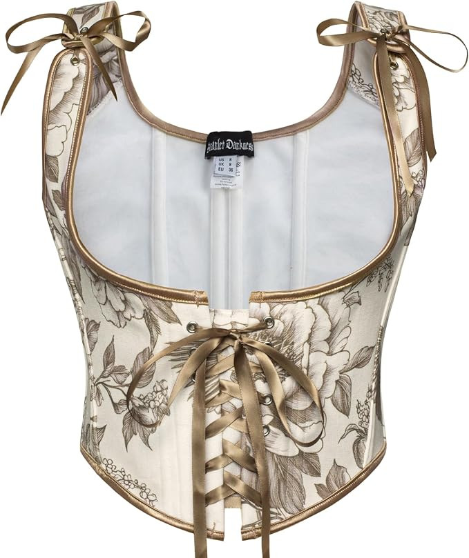Scarlet Darkness Women's Renaissance Corset Tops Lace-up Boned Fairycore Pirate Underbust Corsets | Amazon (US)