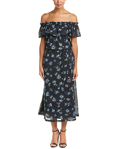 Current/Elliot The Ruffle Off-The-Shoulder Midi Dress | Ruelala