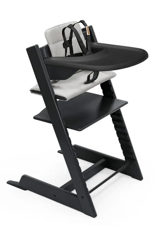 Tripp Trapp® Highchair², Cushion & Stokke® Tray in Black W/Anthracite at Nordstrom | Nordstrom