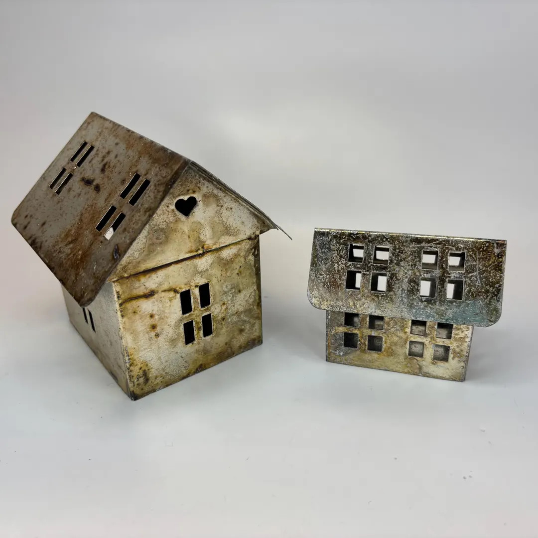 Metal Cutout House Choice: Farmhouse Mantle Decor, for Battery Tea Light - Etsy | Etsy (US)