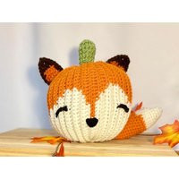 Fox Crochet Pumpkin | Fall Decorations Rustic Country Farmhouse Table Decor Autumn Home Plush Stuffed Pumpki | Etsy (US)