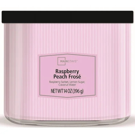 Mainstays 3-Wick Textured Wrap Raspberry Peach Frose, 14-Ounce | Walmart (US)