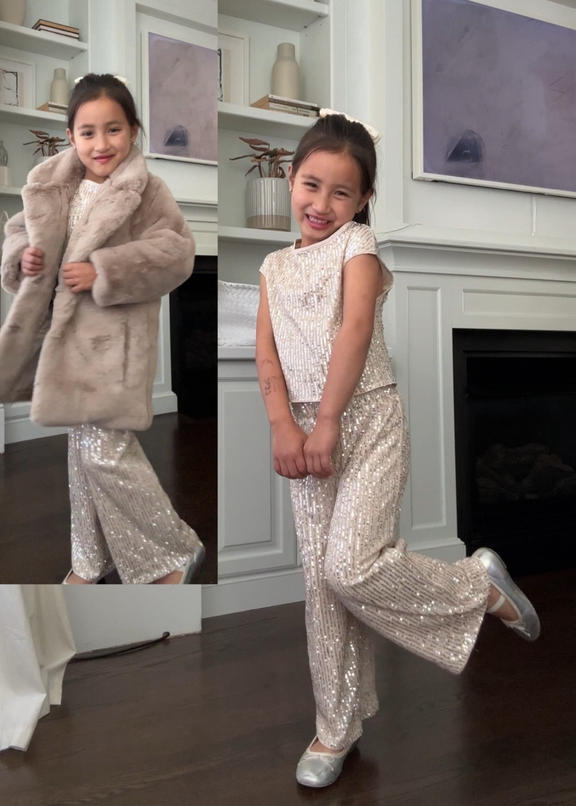 40% off kids - If you’re looking for a fun sparkly little girls outfit for the holidays, Nori is absolutely in LOVE with this sequins set and faux fur coat! Been wearing it daily at home over break.

Code AFJEAN for extra 15% off at Abercrombie 

Also has a matching skirt option instead of pants. Fully lined so the sequins are not itchy, and stretchy 

She is 6 wearing the 5/6 in the sequins but in hindsight, the next size up would have been better because both pieces fit short. 

Her coat is size 7/8 and has room for her to grow into

Also linked gap kids faux fur jackets for a shorter option that’s similar in color and also nice and soft 

• jcrew silver flats went half size up
• Amazon hair bow 

Kids holiday party, Christmas photo outfits, new years dresses 


#LTKKids #LTKParties #LTKFamily
