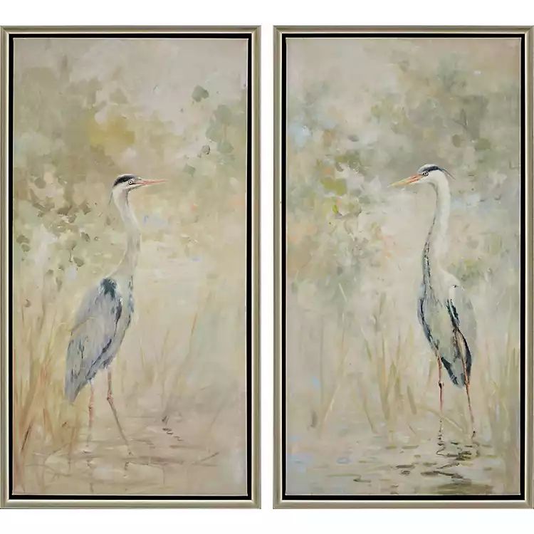 Wading Heron 2-pc. Floater Framed Art Print Set | Kirkland's Home