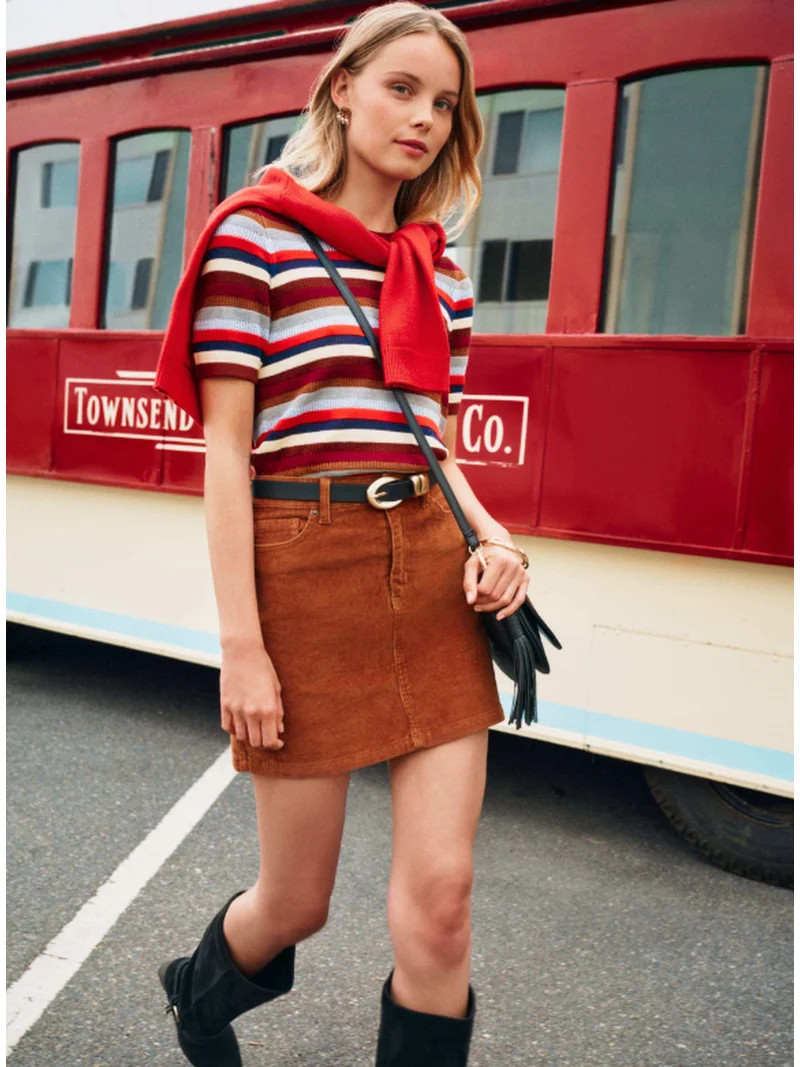 Scenario Women's and Women's Plus Stripe Sweater with Short Sleeves, Sizes XS-4X | Walmart (US)
