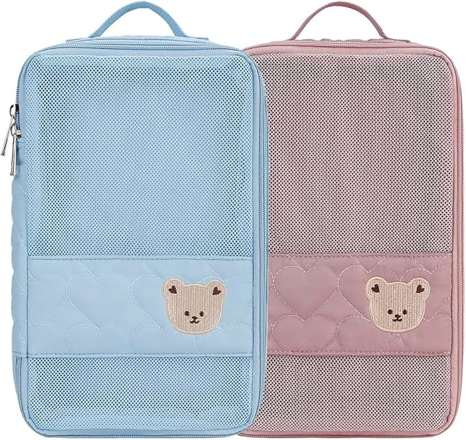 Baby Diaper Bag Organizer Pouches - 2 Pack Waterproof Pod Hanging Diaper Bag Cute Bear Mesh Bag R... | Amazon (US)