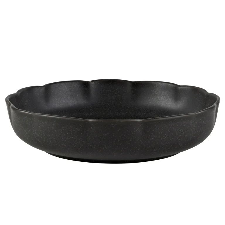 Beautiful Scallop Set of 4 Stoneware Pasta Bowl Black by Drew Barrymore - Walmart.com | Walmart (US)