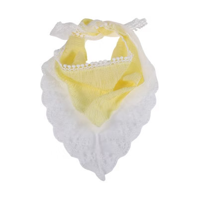 Unique Bargains Solid Color French Lace Triangle Bandana Yellow 1 Pc | Target