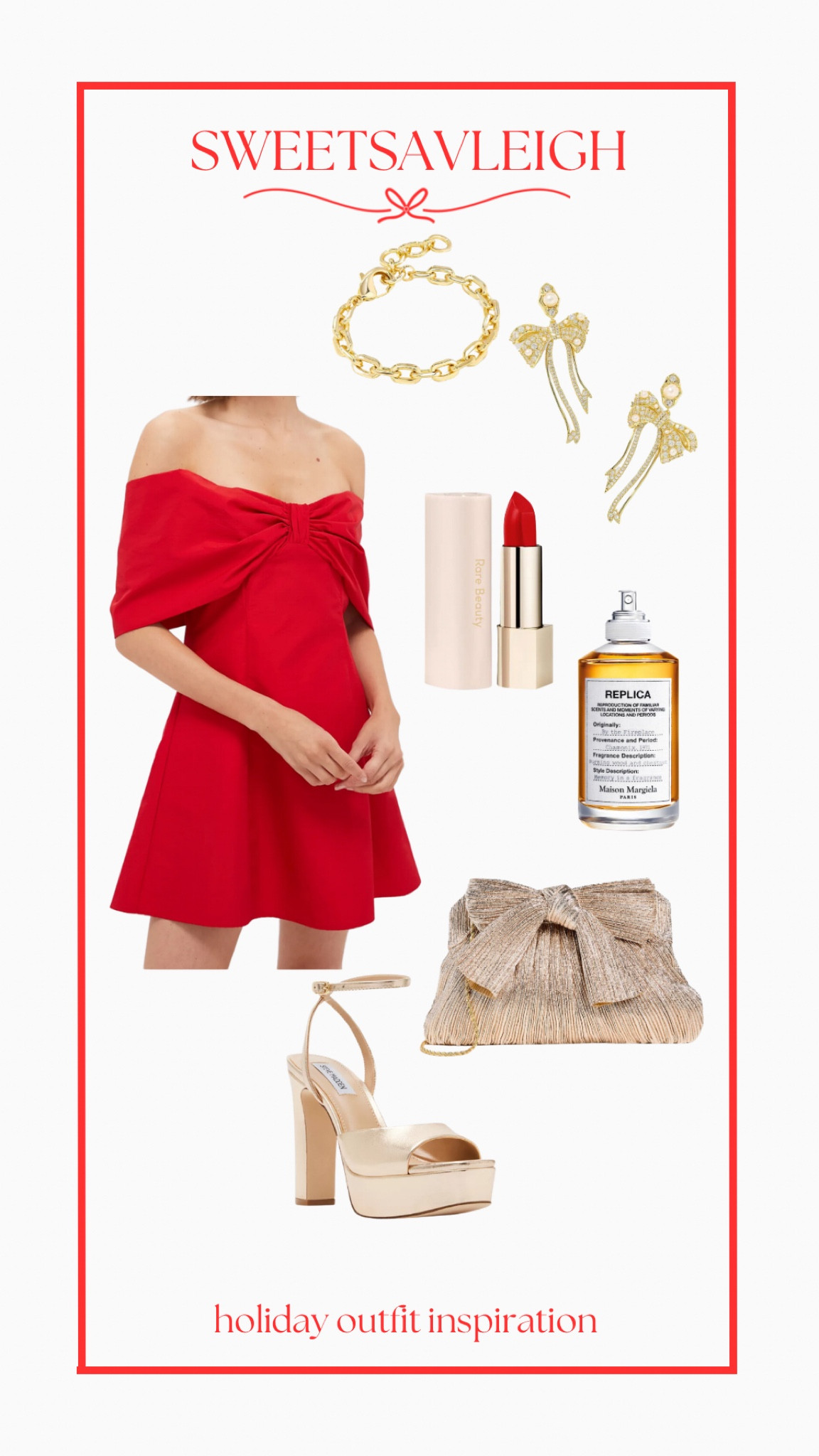 Holiday outfit inspo! | red dress, bow dress, holiday party outfit, Christmas outfit, gold heels 

#LTKSeasonal #LTKHoliday #LTKStyleTip