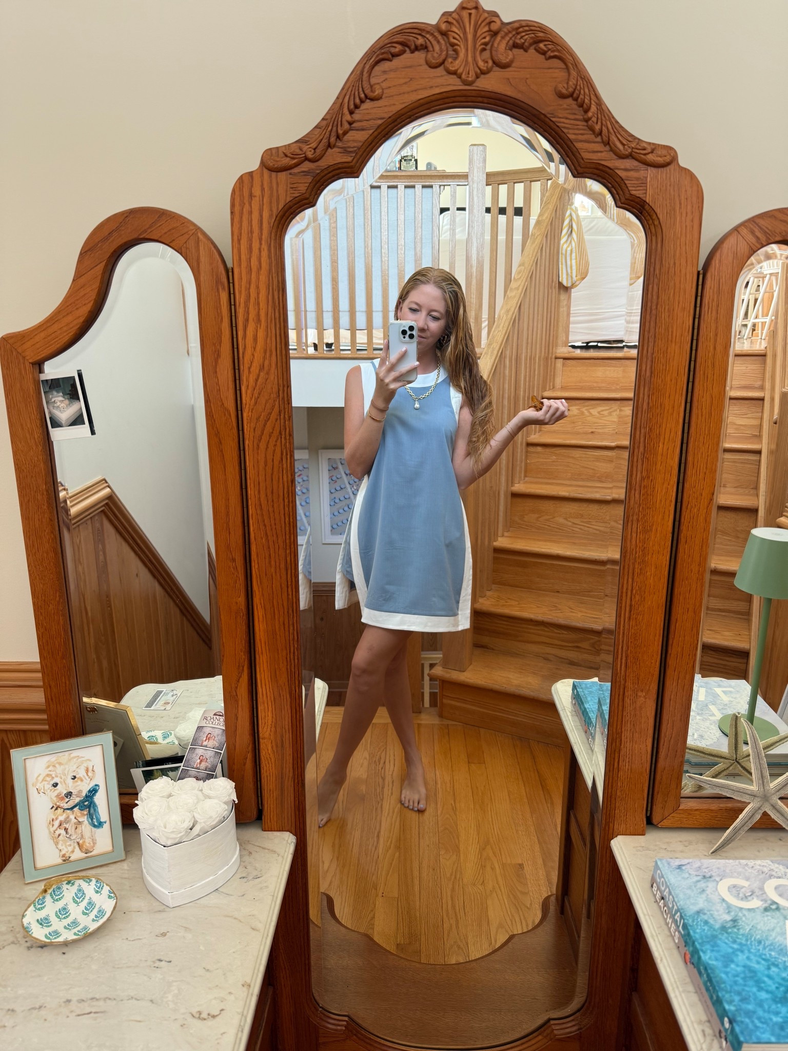 Only $40 for this super cute shift set with matching shorts WITH pockets?! YES PLEASE!
Runs tts I’m wearing an XS in the greyblue set 

It’s Jackie O preppy vibes without the price tag! 

#LTKFindsUnder50 #LTKStyleTip
