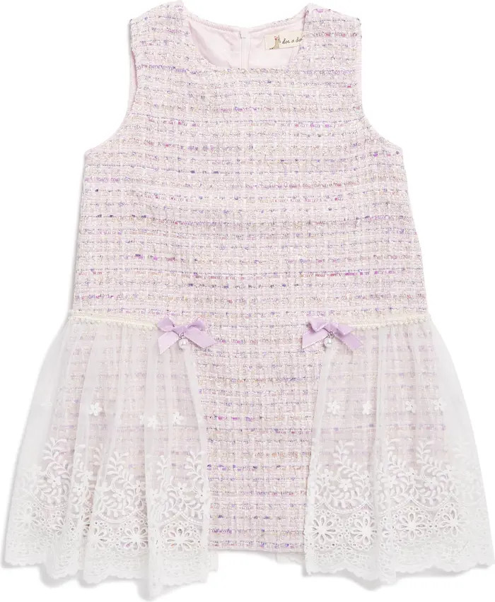 Doe A Dear Kids' Floral Lace Mesh Skirted Tweed Dress | Nordstromrack | Nordstrom Rack